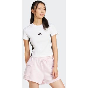 adidas - 3S SJ T-shirt - Wit/Zwart - Katoen/Elastaan