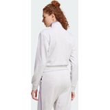 adidas - Essentials Color Pop French Terry Crop Trainingsjack - Grijs - Gerecycled Materiaal