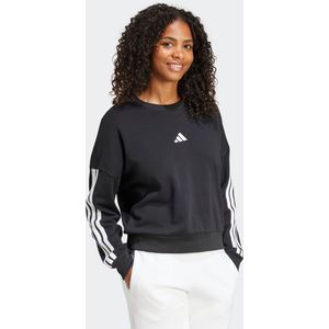 Sweater met ronde hals Essentials 3-Stripes ADIDAS SPORTSWEAR. Katoen materiaal. Maten S. Zwart kleur
