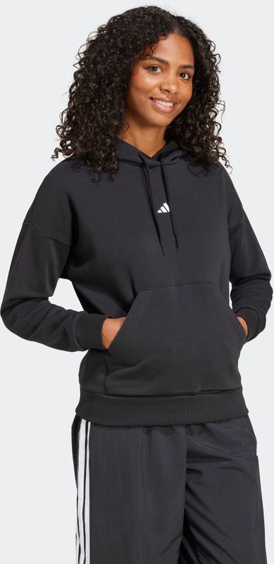Adidas - Essentials Small Logo Hoodie - Zwart - Fleece - Verstelbare Capuchon