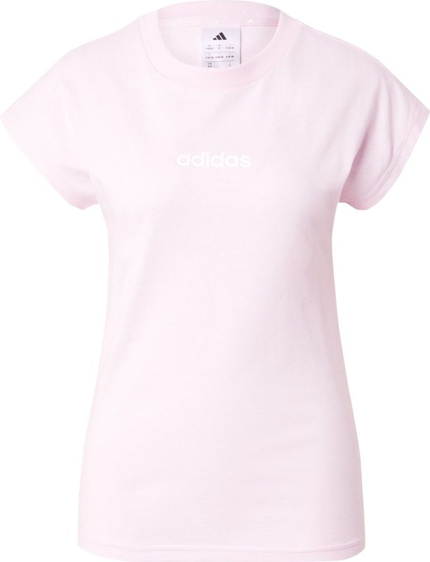 adidas - Essentials Linear - T-shirt - Roze - Katoen - Korte Mouwen