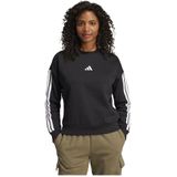 adidas - ESSENTIALS 3-STRIPES FLEECE - Trainingspak - Dames - Zwart - Katoen