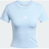 adidas - T-shirt - Zwart - Katoen/Elastaan - Strak Model met 3 Bar Logo