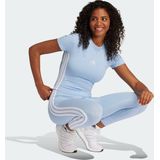 adidas - T-shirt - Zwart - Katoen/Elastaan - Strak Model met 3 Bar Logo