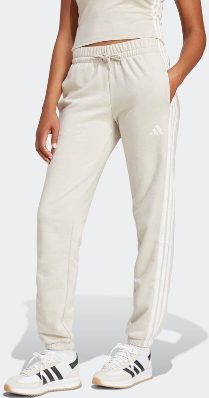 Adidas - Essentials 3 Stripes - Joggers - Zwart - 55% Katoen, 36% Gerecycled Polyester, 9% Viscose