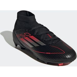adidas Uniseks kinderen F50 LEAGUE MID voetballaarzen FG/MG Kids, Core Black / Iron Metallic / Lucid Red