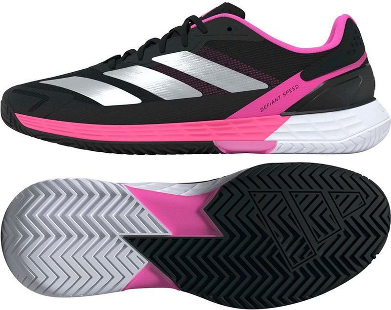 adidas - Defiant Speed 2 - Tennisschoenen - Core Zwart/Zilver Met.