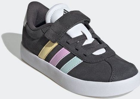 adidas Sportswear - VL Court 3.0 - Sneakers - Zwart/Wit/Geel/Roze/Turquoise - Suède/Textiel
