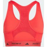 Adidas - Techfit - Sportbeha - Zwart - AEROREADY, 73% Gerecycled Polyester, Medium Impact