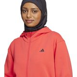Adidas D4T FZ Hoodie Dames - Rode Capuchon - Comfortabele Training