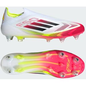 adidas F50 Elite Voetbalschoenen - Wit Rood Zwart Geel - Synthetisch Materiaal - Veterloos Design