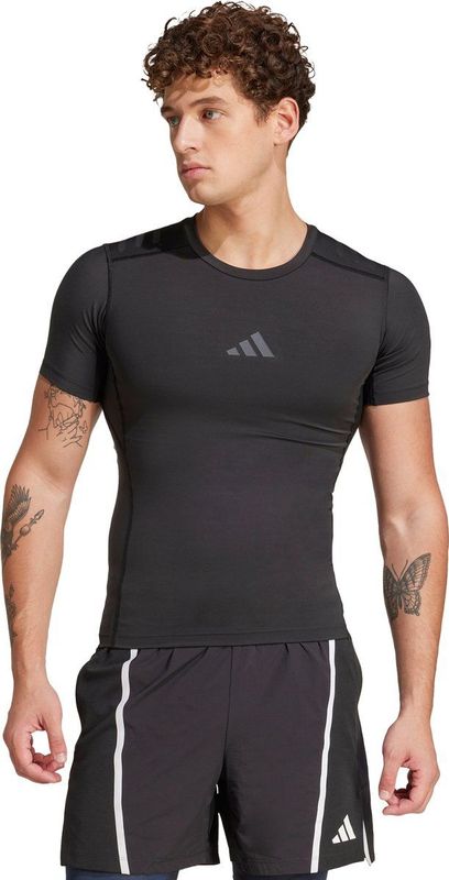 adidas - TECHFIT Control - Sportshirt - Zwart - Polyester
