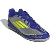 adidas - F50 Club Messi - Voetbalschoenen - Zilver Metallic/Kobaltblauw/Geel - Imitatieleer