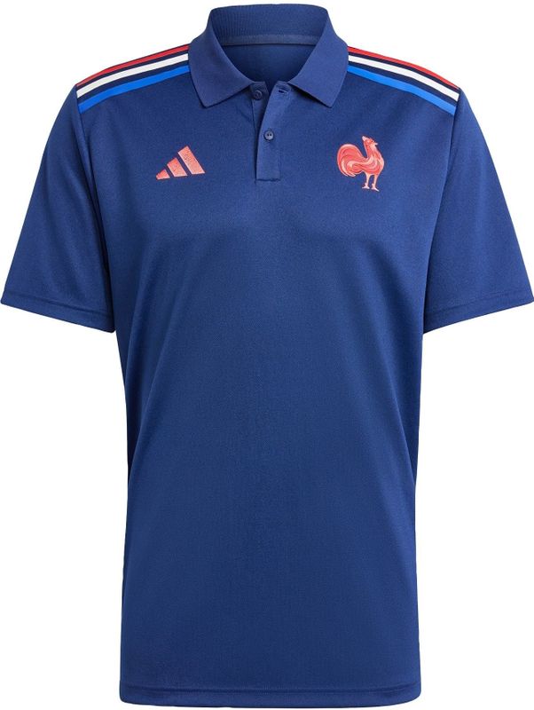 adidas - XV de France 2024/25 - Supporterspolo - Blauw - AEROREADY, 100% Gerecycled Materiaal