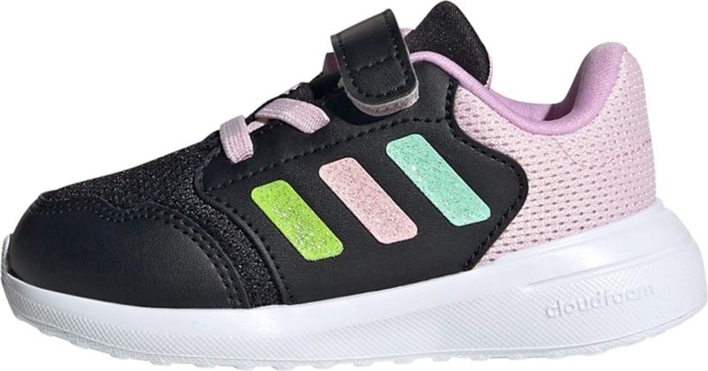 adidas TENSAUR RUN 3.0 Infantenschoenen, lage schoenen, geen voetbal, uniseks kinderen, Core Black / Clear Mint / Clear Pink