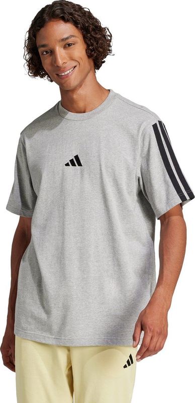 Adidas - Essentials 3 Stripes - T-shirt - Zwart - Katoen