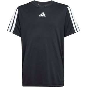 Adidas - Training Essentials 3-Stripes T-Shirt - Zwart - Gerecycled PET