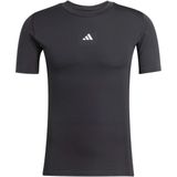 adidas - TECHFIT - T-shirt - Zwart - 83% Polyester (Gerecycled)