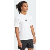 adidas - Essentials Small Logo - T-shirt - Wit - Single Jersey