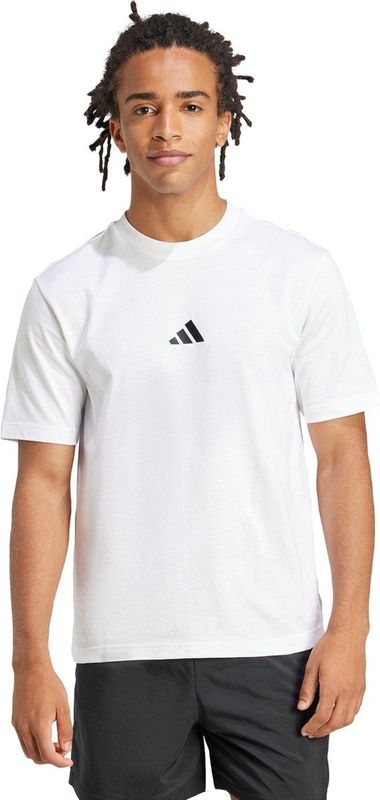 adidas - Essentials Small Logo - T-shirt - Wit - Single Jersey
