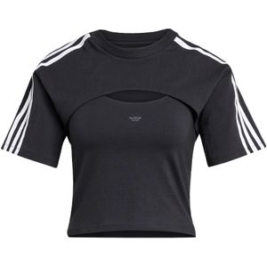 Adidas 3s Cut Out Damen T-Shirts - Schwarz - Größe: 38/M - Baumwoll-Jersey - Foot Locker