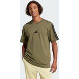 adidas - Sportswear T-shirt - Olive Strata/Black - 100% Katoen