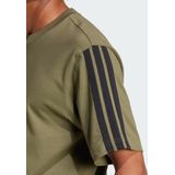 adidas - Sportswear T-shirt - Olive Strata/Black - 100% Katoen