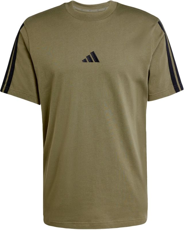 adidas - Sportswear T-shirt - Olive Strata/Black - 100% Katoen