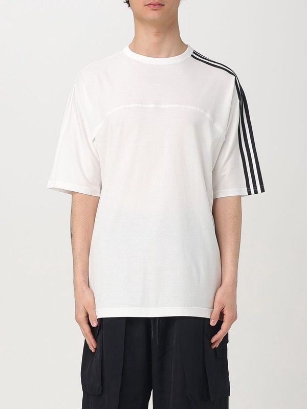 Y-3 - 3-Stripes - T-shirt - Wit - Katoen, Ronde Hals, Korte Mouwen