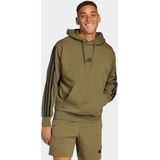 ADIDAS - Hoodie - Olijf - Fleece - Met Kap - Buidelzak