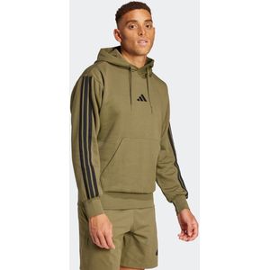 ADIDAS - Hoodie - Olijf - Fleece - Met Kap - Buidelzak