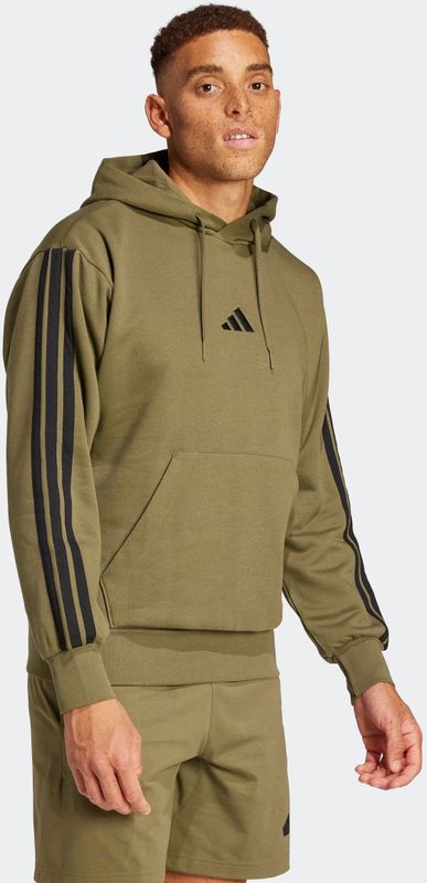 ADIDAS - Hoodie - Olijf - Fleece - Met Kap - Buidelzak