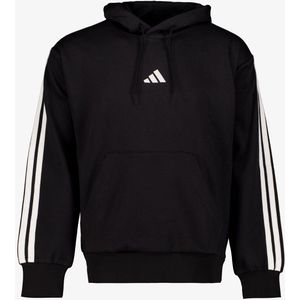 Adidas - Essentials 3 Stripes Fleece Hoodie - Zwart - Katoenmix