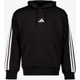 Adidas - Essentials 3 Stripes Fleece Hoodie - Zwart - Katoenmix