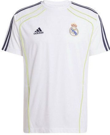 adidas - Real Madrid - T-shirt - Wit - Enkele Jersey - Geborduurd Embleem