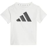 Adidas - Essentials Tee Set - T-shirt en Shortset - Wit - 100% Katoen, Minimaal 70% Gerecycled Materiaal