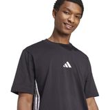 adidas - Essentials 3-Stripes - T-shirt - Zwart - Eenvoudige Jersey
