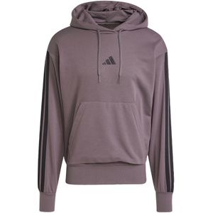 adidas Heren ESSENTIAL THREE STRIPES FRENCH TERRY HOODIE, Grey Strata/Black, XS