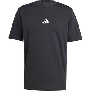 adidas - Essentials Small Logo - T-shirt - Zwart - Enkel Jersey