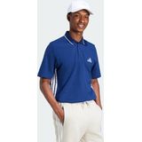 ADIDAS - Essentials - Functioneel Shirt - Donkerblauw/Wit - Katoen, Polokraag, Kwartmouw
