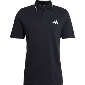 adidas - Sportswear Essentials 3-Stripes Poloshirt - Heren - Zwart - Piqué