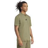 adidas - Sportswear - T-shirt - Olive Strata/Black - Korte Mouwen, Ronde Hals, Regular Pasvorm