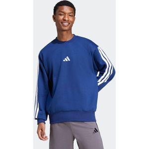 Adidas - Essentials 3 Stripes - Fleece Sweatshirt - Zwart - Katoen