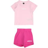 Adidas - Essentials Linear Tee Set - T-shirt- en Kortebroekenset - Zwart - 100% Katoen, Minimaal 70% Gerecycled Materiaal