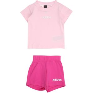 Adidas - Essentials Linear Tee Set - T-shirt- en Kortebroekenset - Zwart - 100% Katoen, Minimaal 70% Gerecycled Materiaal