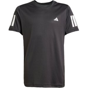 Adidas - Club 3 Stripes - T-shirt - Geen Kleur - Korte Mouwen, Synthetisch, Ademend