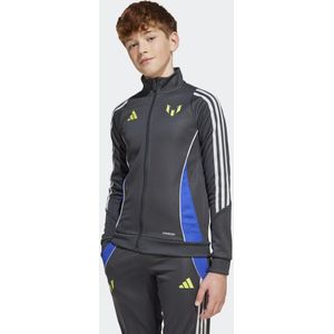adidas Messi Trainingsjack Kids - Donkergrijs Neongeel Blauw