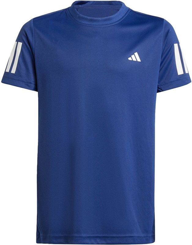 Adidas - Club 3 Stripes - T-shirt - Zwart - Synthetisch