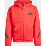 Adidas - Z.n.e - Sweatshirt - Zwart - 57% Gerecycled Polyester, 43% Katoen, Volledige Ritssluiting met Capuchon