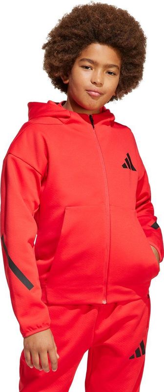 Adidas - Z.n.e - Sweatshirt - Zwart - 57% Gerecycled Polyester, 43% Katoen, Volledige Ritssluiting met Capuchon